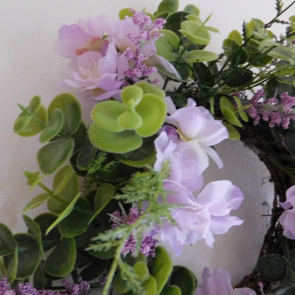 Lavender‎ Mini Wreath Eucalyptus Berries Blossoms Candle Ring
